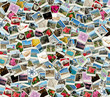 Background collage made of Israel travel photos with landmarks