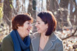 Portrait of Laughing Adult Mother and Daughter