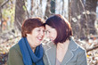 Portrait of Laughing Adult Mother and Daughter