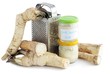 grinding roots of horseradish