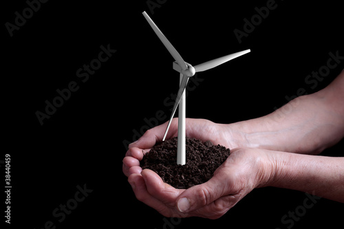 Photo: wind turbine growing wind turbine growing