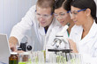 Interracial Team of Scientists In Laboratory With Laptop