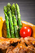 stew served with asparagus