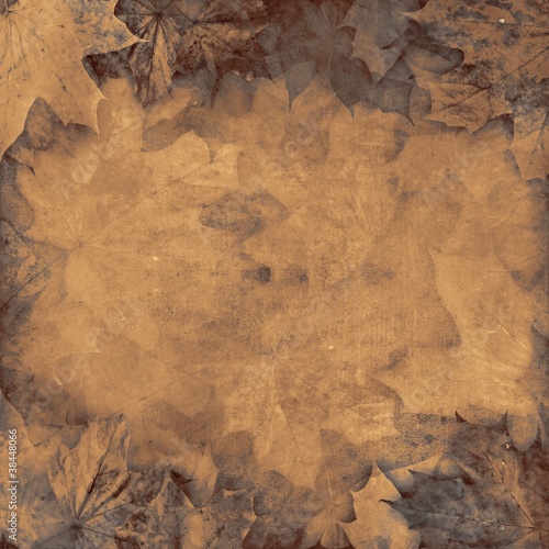 Illustration: Old leaves sepia vintage autumn background Old leaves sepia vintage autumn background