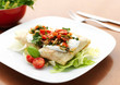 Chimichanga with chicken meat and vegetables