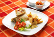 Taquitos Tortilla with chicken meat, potatoes and vegetables