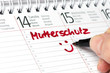 Kalender mit Eintrag Mutterschutz