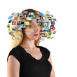 Technology TV Woman with Images