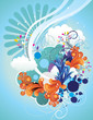composicion floral en vector