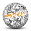 Newsletter, Aktuelles, Neu, Kugel, 3D, wordcloud, tagcloud, SEO