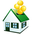 Green house piggy bank.
