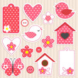 Vector scrapbook elements - love set