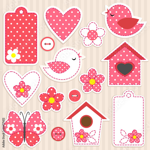 Vector: Vector scrapbook elements - love set Vector scrapbook elements - love set