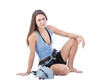 girl in climbing equipment