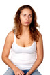 woman, portrait, studio, emotion