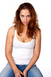 woman, portrait, studio, emotion