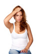 woman, portrait, studio, emotion