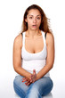 woman, portrait, studio, emotion