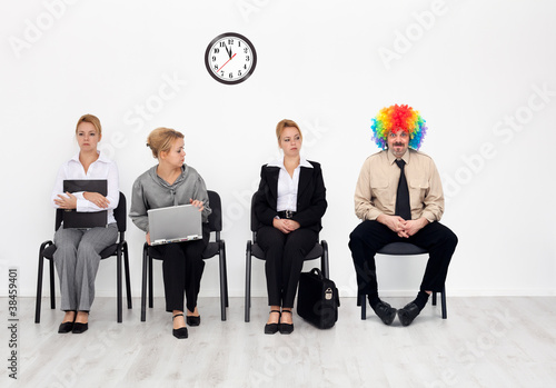 Photo: There's one in every crowd - clown among job candidates There's one in every crowd - clown among job candidates