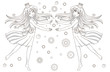 Coloring book page – 2 princesses