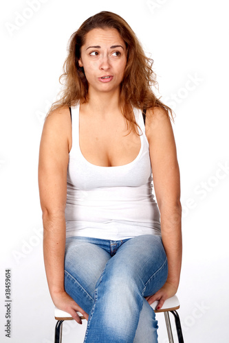 Photo: woman, portrait, studio, emotion woman, portrait, studio, emotion