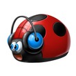 coccinella con cuffie