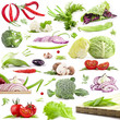 Collection of vegetables isolated on white background