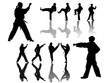 Vektor: Gruppe Taekwondo-Schüler Gruppe Taekwondo-Schüler