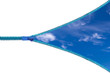 Ouverture d'un zip bleu sur un ciel bleu