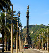 street of barcelona and monument a column to christopher columbu street of barcelona and monument a column to christopher columbu