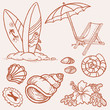 Summer seaside doodles - Hand drawn collection in vector