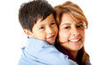Boy with his mother