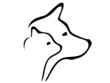 cat and dog heads logo cat and dog heads logo