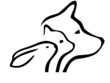 Cat dog and rabbit logo