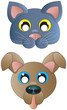 due mascherine di carnevale animali