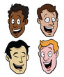 Various male cartoon faces