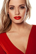 Seductive Blonde In Red Dress Seductive Blonde In Red Dress