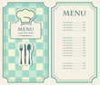 green menu for a cafe or restaurant