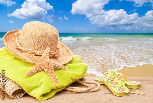 Photo: Beach Bag With Sun Hat Beach Bag With Sun Hat