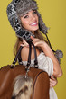 Vivacious Young Woman Carrying Bag