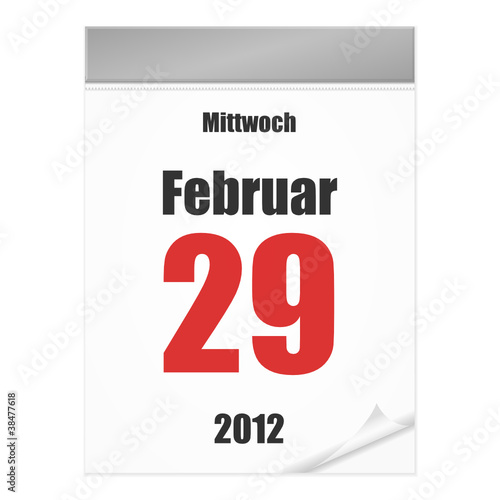 Vector: kalenderblatt v2 schalttag I kalenderblatt v2 schalttag I