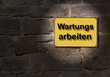 Foto: Homepage Wartungsarbeiten gelbes Schild Homepage Wartungsarbeiten gelbes Schild