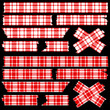 Tape Set Check Pattern Red/White