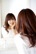 attractive asian woman in the bathroom