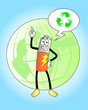 Vector: friendly battery supports recycling friendly battery supports recycling