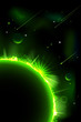 Abstract space scene - planets and asteroids. Vector file.