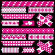 Tape Set Different Hearts Pink/White