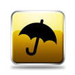 Yellow Glossy Umbrella Sign Button Yellow Glossy Umbrella Sign Button