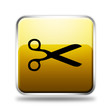 Scissors yellow glossy icon