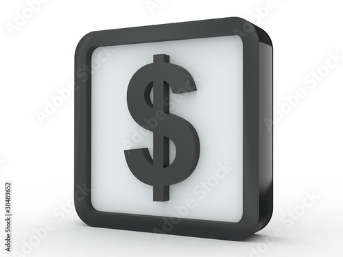Illustration: Button Dollarzeichen schwarz Button Dollarzeichen schwarz